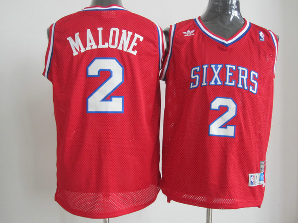 NBA Philadelphia 76ERS 2 Moses Malone Soul Throwback Swingman Red Jersey